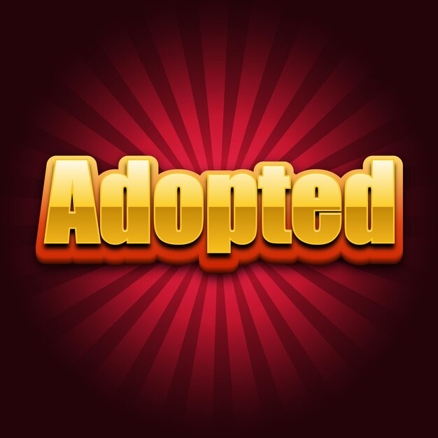 Adopted Text effect Gold JPG attractive background card photo