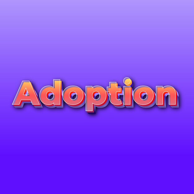 AdoptionText effect JPG gradient purple background card photo