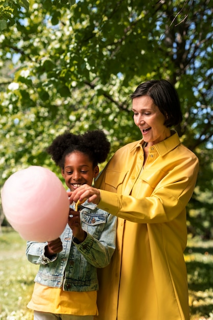 Photo adoptive mother spending time with her daughter