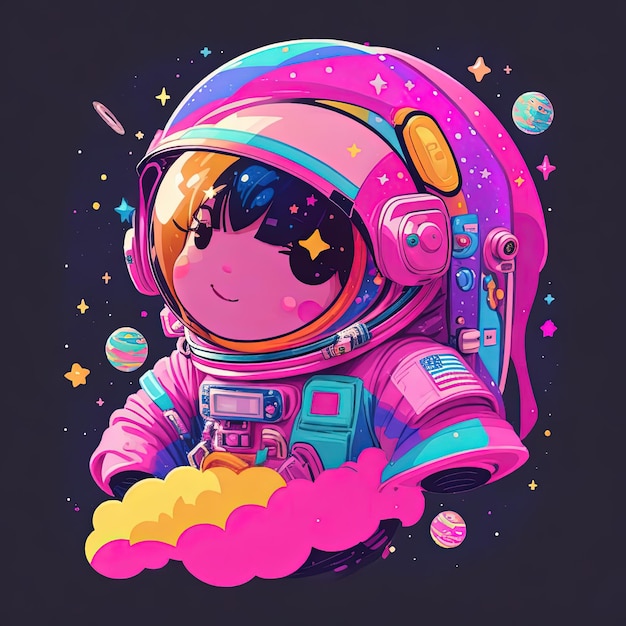 Adorabele astronauten Leuke pixelkunst in de galactische ruimte