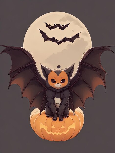 Adorabele Bat Pumpkin Magic en Halloween Delight