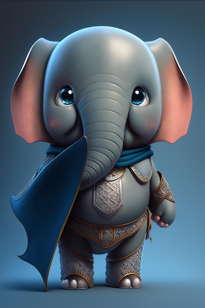 Adorabele kleine olifant held komische personage