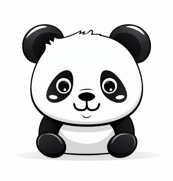 Adorabele zwarte witte panda met expressieve ogen in de natuur generatieve ai