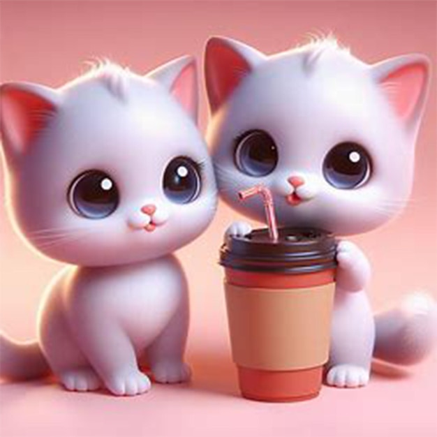 Adorable 3D Baby Cat Holding Cup for Delightful Drinking Moments