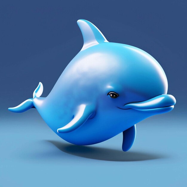 Adorable 3D Cartoon Dolphin Character Brimming with Playful Cheerful Joy Generative AI