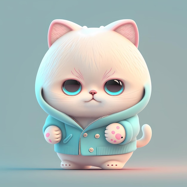 Foto adorabili personaggi di gatti in 3d indossano abiti carini e divertenti e colorati