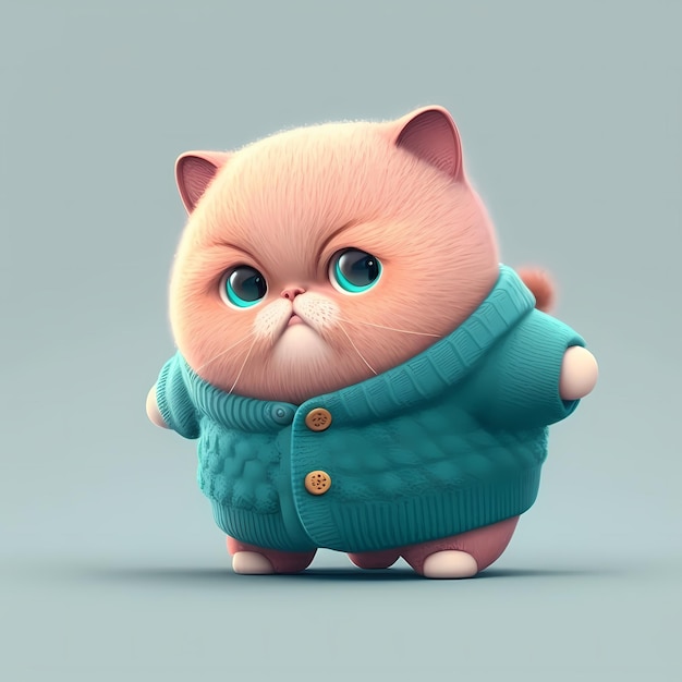 Premium Photo | Adorable 3d cat characters wear cute and funny ...