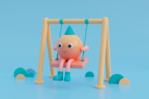 Photo adorable 3d character for children