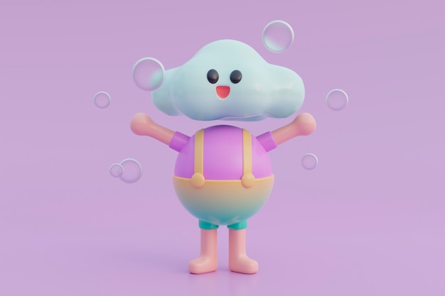 Photo adorable 3d character for children