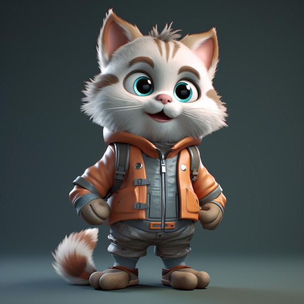 Adorable 3D Cute Cat Character