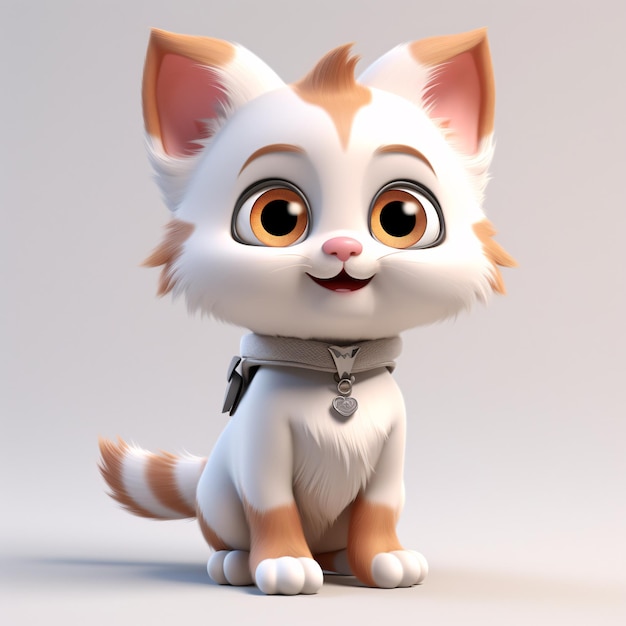 愛らしい 3 D かわいい猫のキャラクター