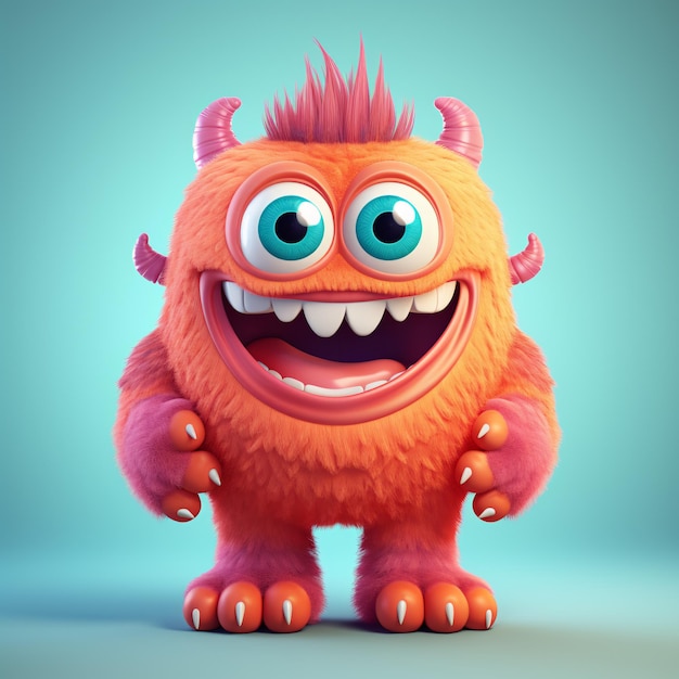 Adorable 3D Monster Character Collection of Cute and Playful