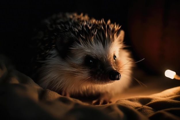 Adorable African Pygmy Hedgehog Exploring its Environment