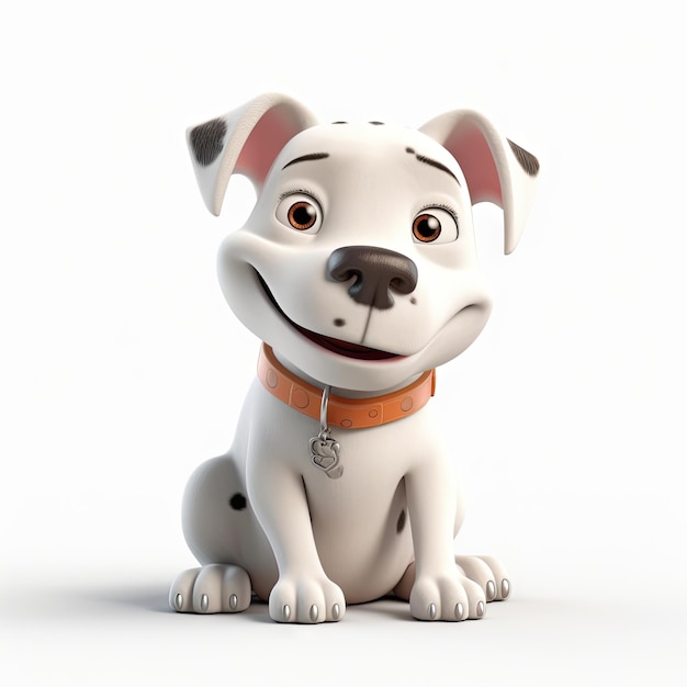 Adorable Amstaff with a Big Smile in Pixar Style