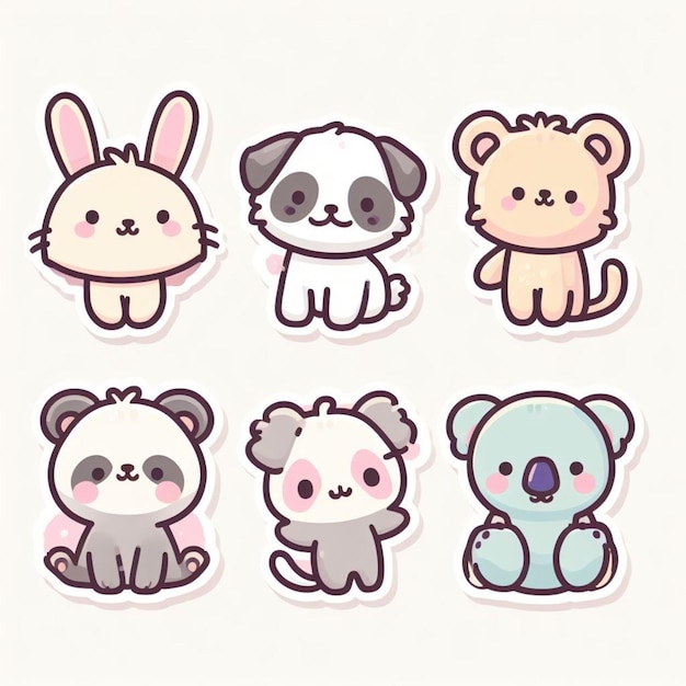 Photo adorable animal stickers