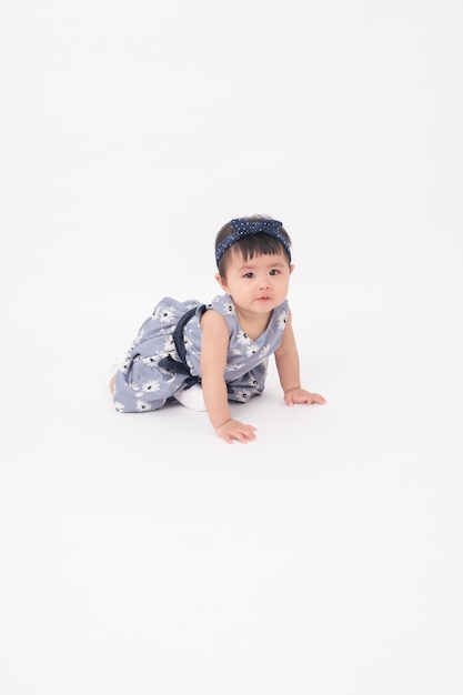 Adorable Asian baby girl is portrait