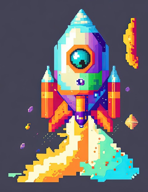 Adorable Astronauts Cute Pixel Art in the Galaxy Space