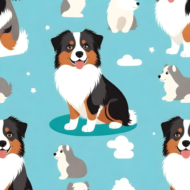 Adorable Australian Shepherd Clip Art