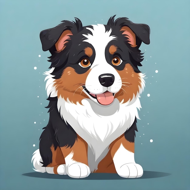 Adorable Australian Shepherd Clip Art