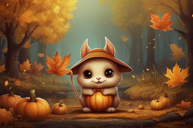 Adorable autumn fantasy critters for desktop 4k backgrounds