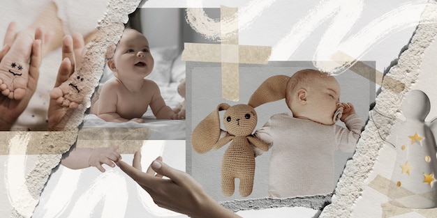 Photo adorable baby collage