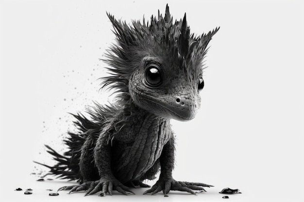 Adorable baby dinosaur or dragon as a lovable fantasy animal