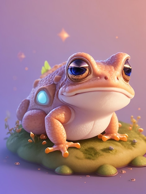Adorable baby frog illustration for kids learning