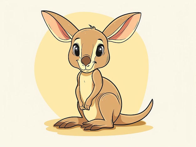 Adorable Baby Kangaroo for Coloring