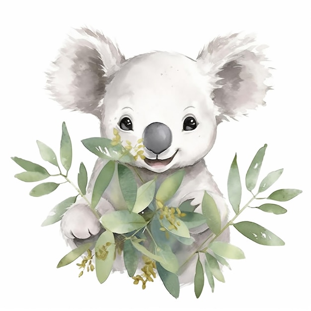 Adorable Baby Koala in watercolor