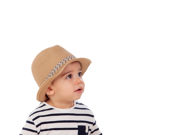 Foto adorabile bambino nove mesi con look estivo