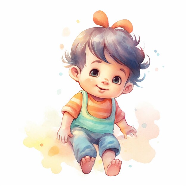 写真 水彩画 で 描か れ た 素敵 な 赤ちゃん
