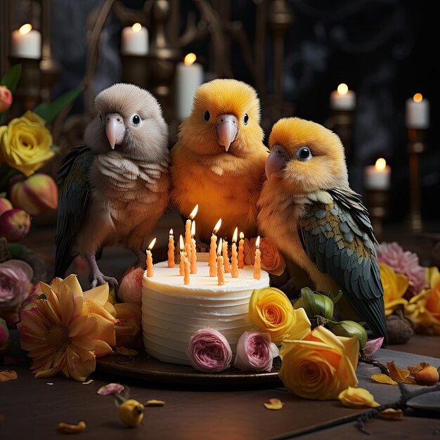 Adorable Baby Parrot Celebrating Special Occasions