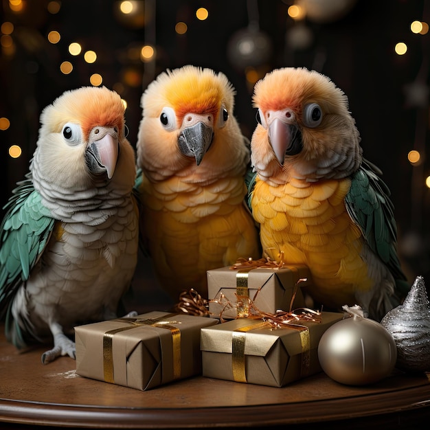 Photo adorable baby parrot celebrating special occasions