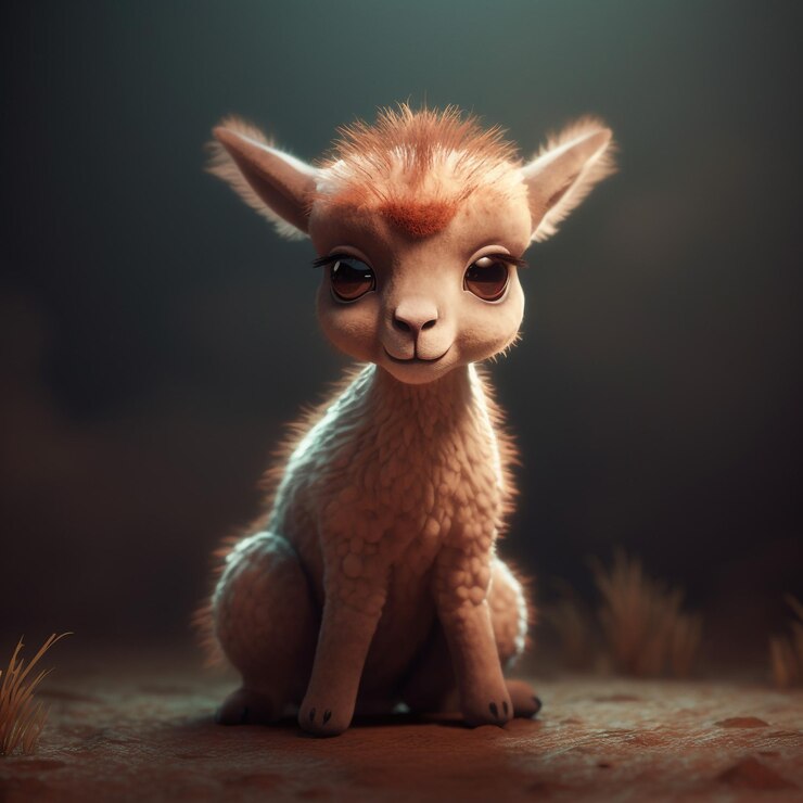 Premium AI Image | adorable baby vicuna trending on artstation 3d render