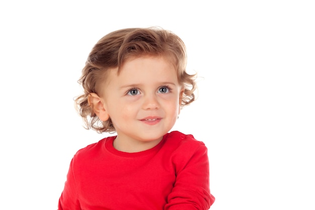 Adorable baby with curly hair 