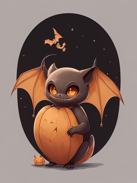 Adorable Bat Pumpkin Magic and Halloween Delight