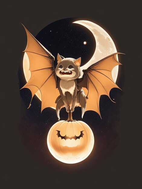 Adorable Bat Pumpkin Magic and Halloween Delight