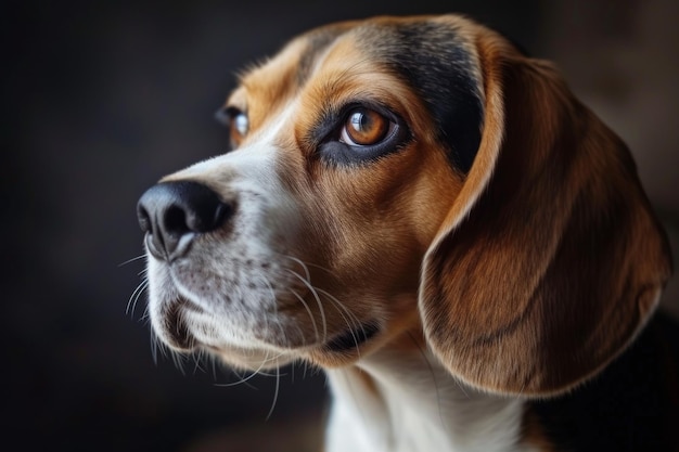 Adorable Beagle Dog Posing For Closeup Portrait