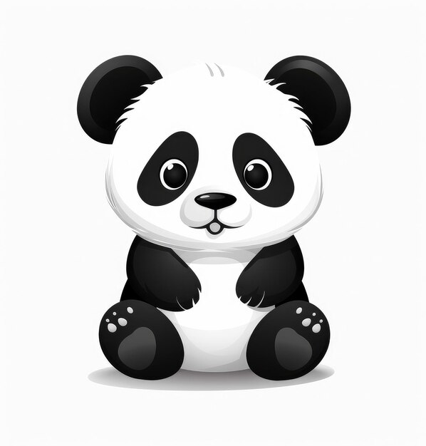 Adorable Black White Panda Bear with Expressive Eyes in Nature Generative AI