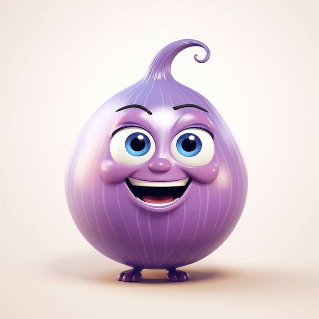 Adorable BlueEyed Onion Clipart in High Definition on White Background