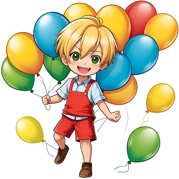Adorable boy with balloon Child holding balloon Happy kid with colorful balloon Cute little boy a