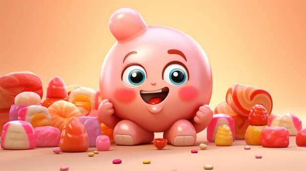 Adorable candy character cute funny cartoon