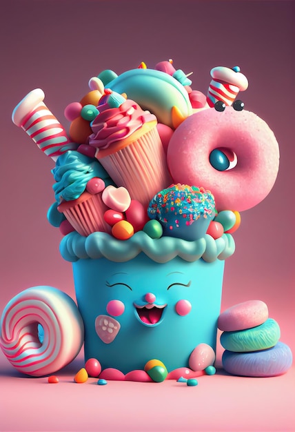 Adorable candy characters Cute funny