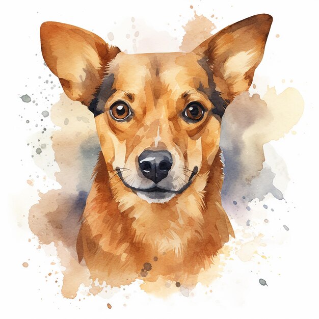 Adorable Canine Art with a White Background