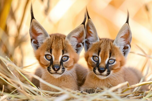 Adorable caracal kittens