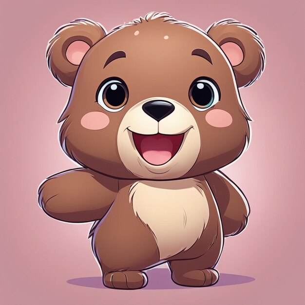 Photo adorable cartoon animals in kawaii style cute wildlife illustrations