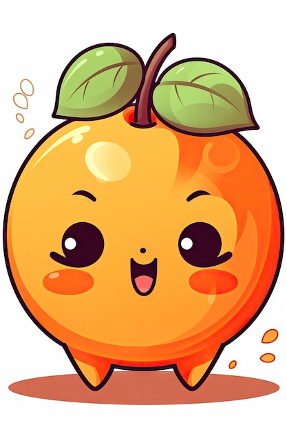 Photo adorable cartoon apricot character for your next design project