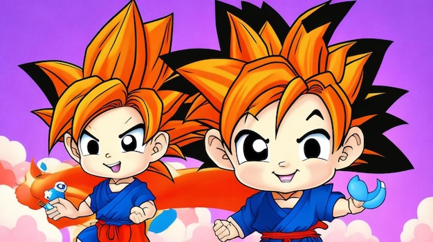 An adorable cartoon baby goku