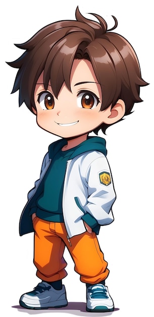 Foto adorabile ragazzo dei cartoni animati carino personaggio carino bambino avatar adorabile giovane ragazzo affascinante ragazzino