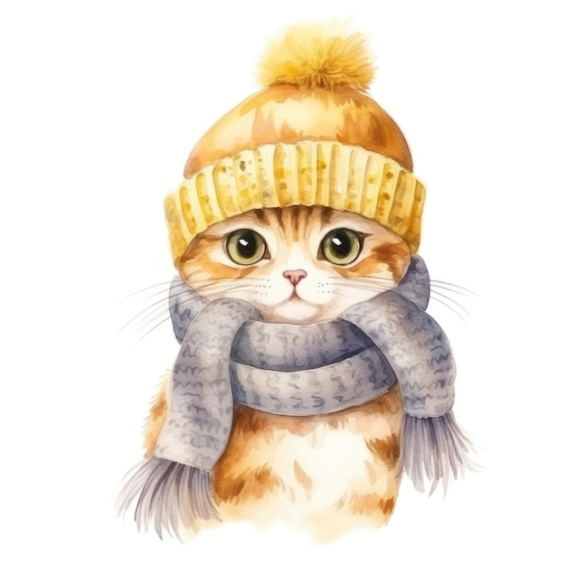 Adorable Cat in Winter Attire